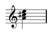 A major chord notated