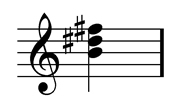 B major chord scored