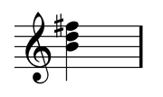 B minor chord scored