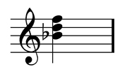 Bb major chord scored