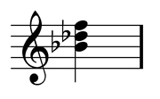 Bb minor chord scored