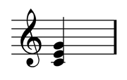 C major chord scored