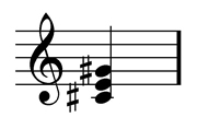 C# minor chord scored
