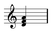 D minor chord scored