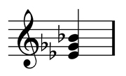 Eb minor chord scored