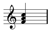 F major chord scored
